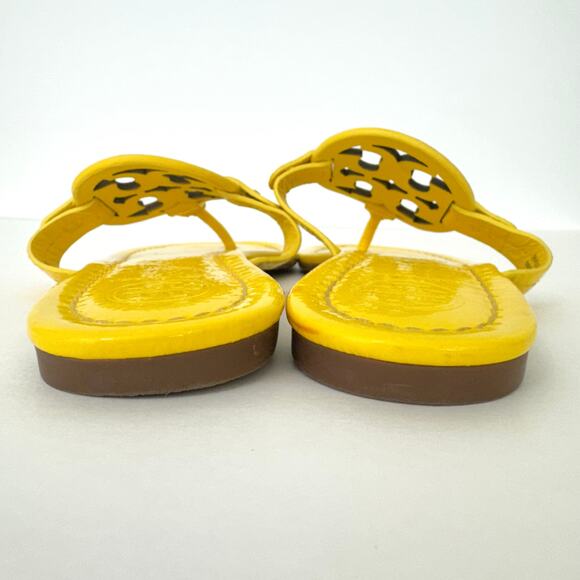 Tory Burch Miller Sandal Slippers Yellow Leather Logo | Size 6M - Picture 9 of 13